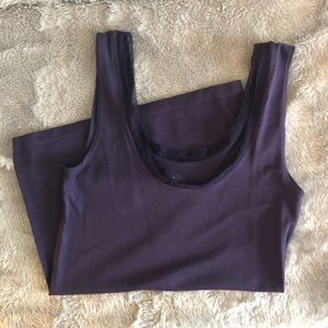 LAST CHANCE Purple eggplant tank camisole sheer ribbon edge